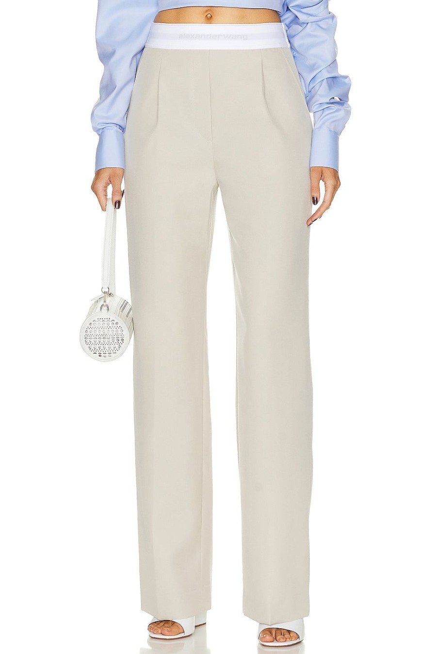 Women Alexander Wang Pants | High Waisted Pleated Trouser Feather