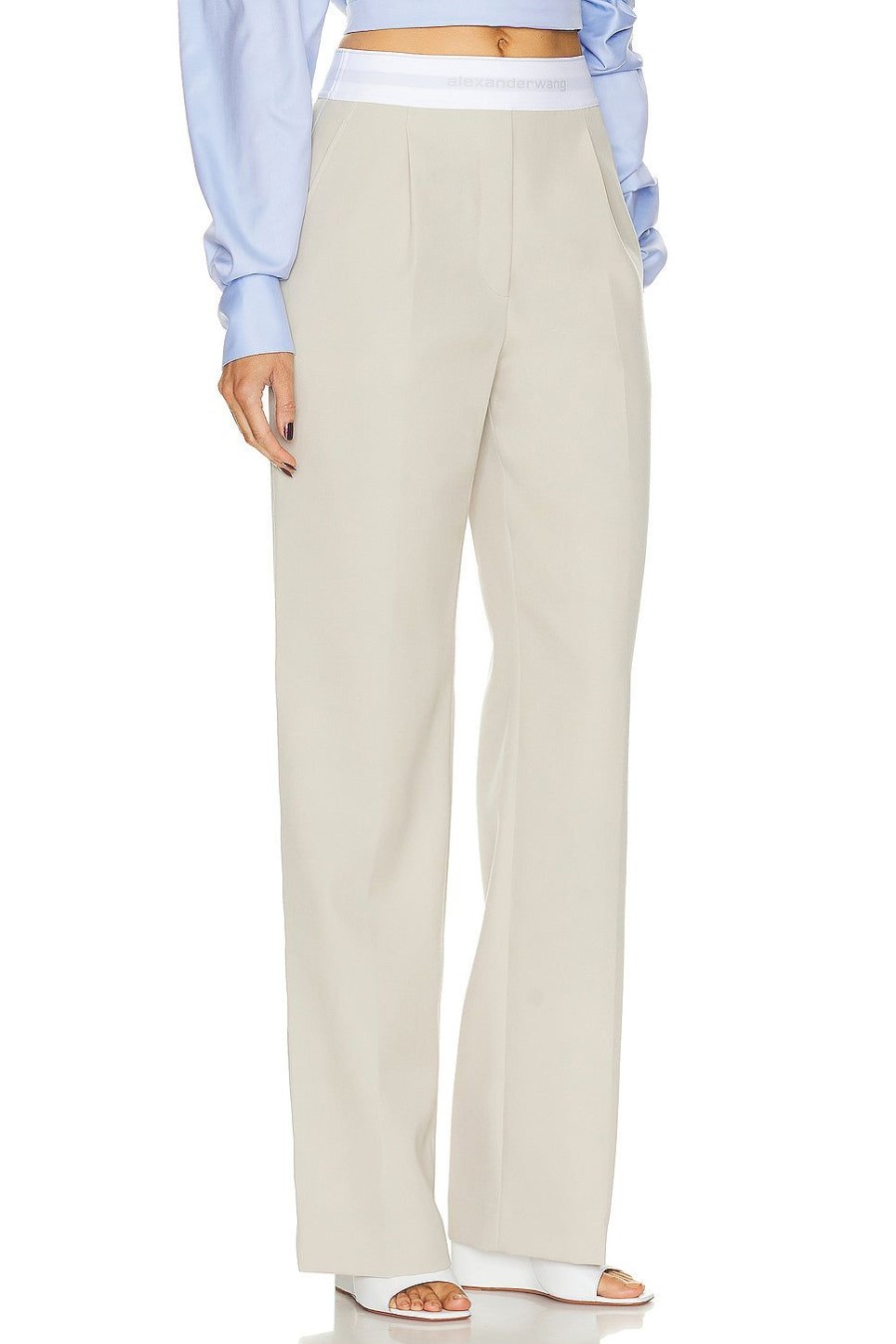 Women Alexander Wang Pants | High Waisted Pleated Trouser Feather