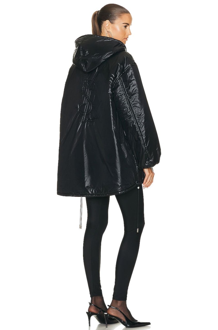 Women Saint Laurent Jackets & Coats | Half Zip Jacket Noir