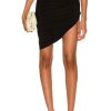 Women Norma Kamali Skirts | Side Drape Mini Skirt Black