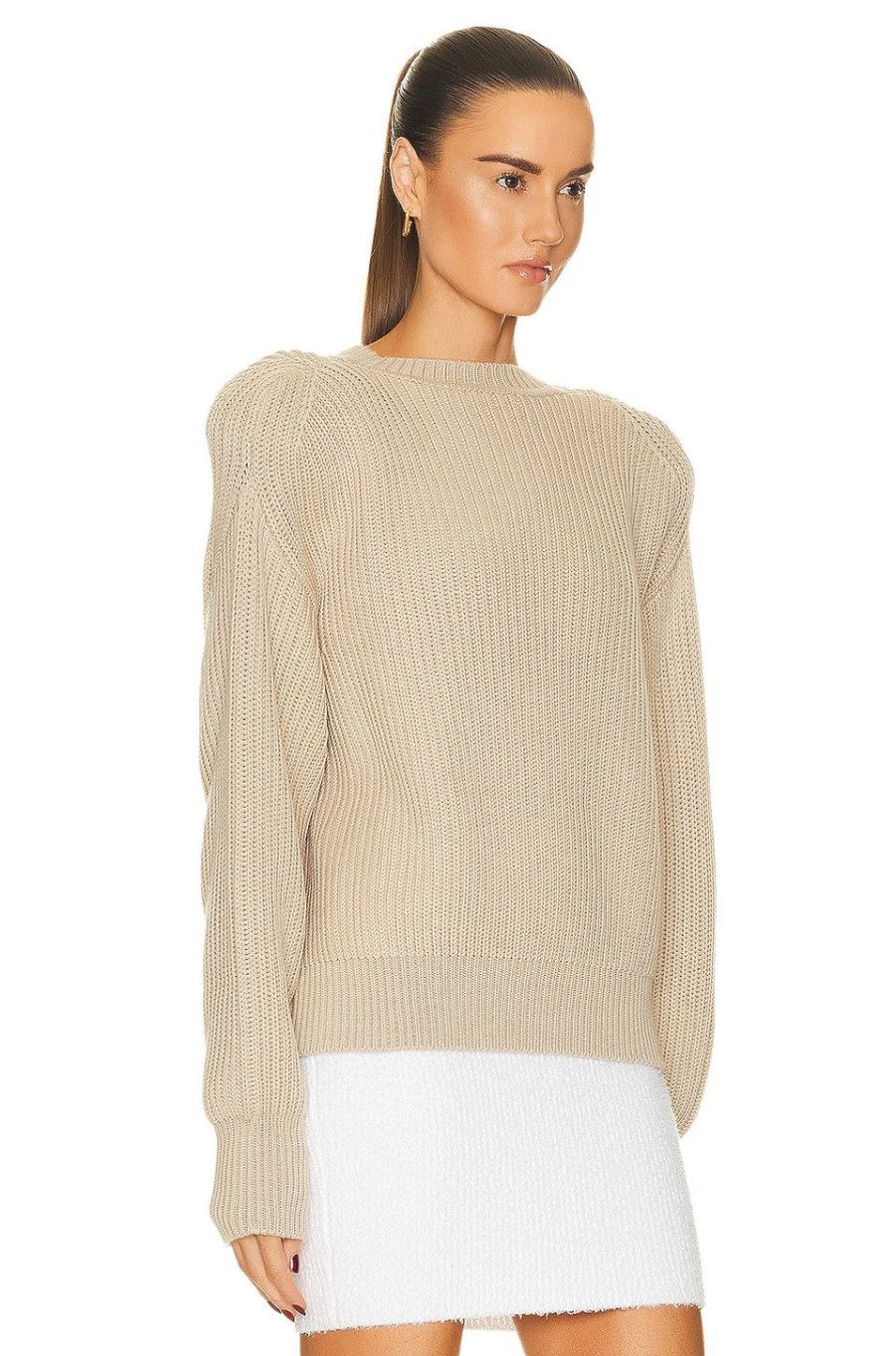 Women WARDROBE.NYC Sweaters & Knits | X Hailey Bieber Hb Knit Sweater Beige