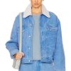 Women Acne Studios Jackets & Coats | Face Denim Jacket Powder Blue