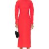 Women ALAÏA Dresses | Long Sleeve Midi Dress Rouge