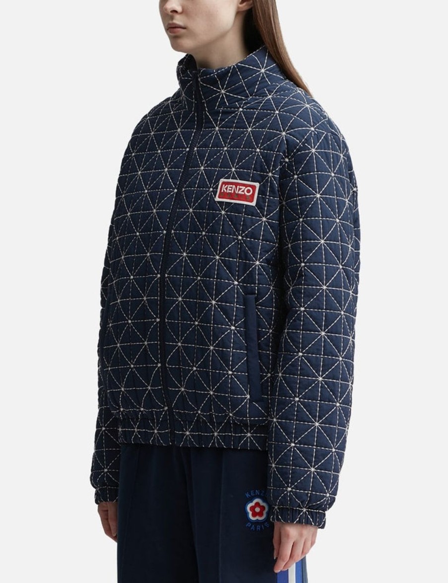 Women Kenzo Jackets & Coats | Kenzo Sashiko Stitch' Puffer Jacket Blue