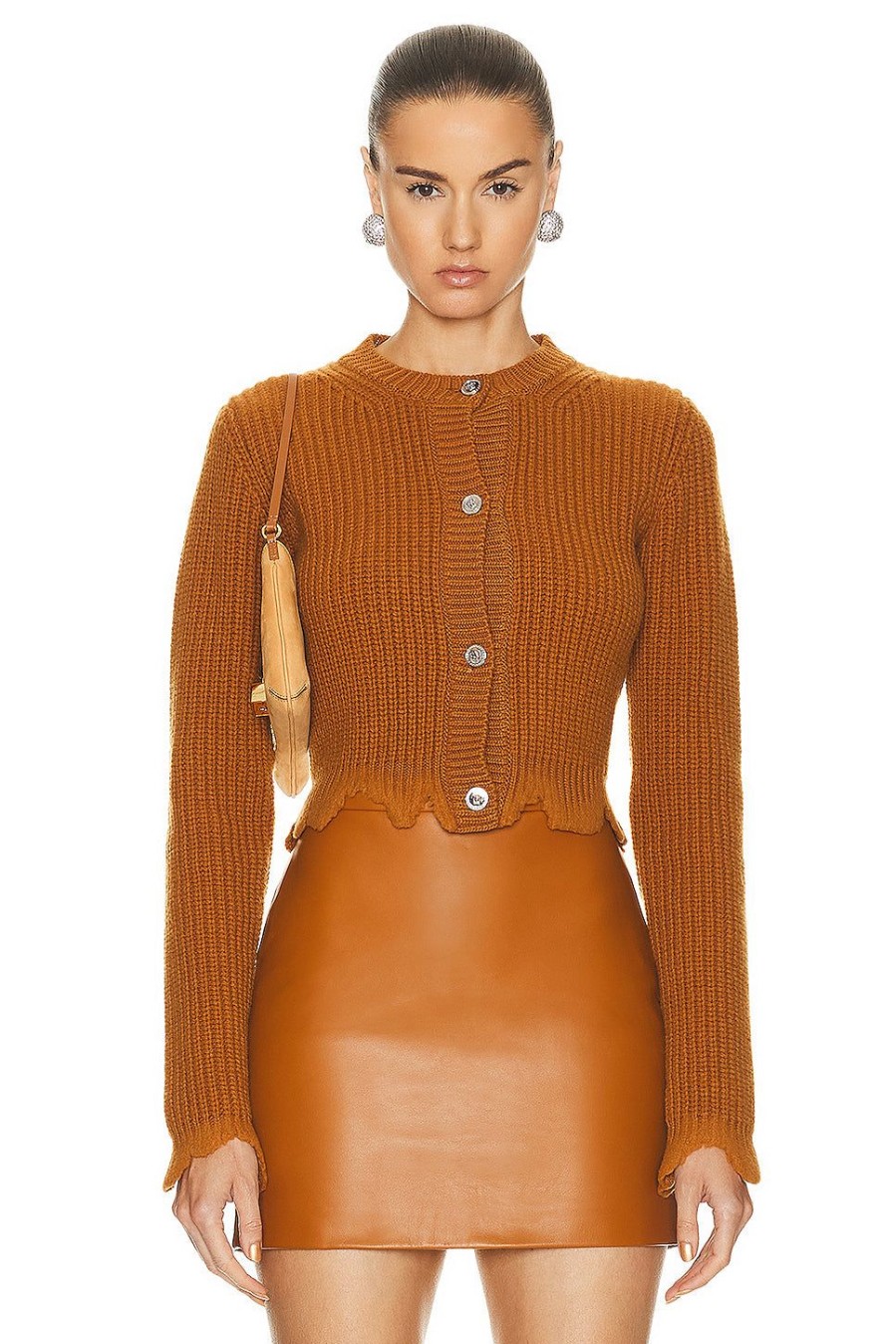 Women VERSACE Sweaters & Knits | Long Sleeve Cardigan Caramel