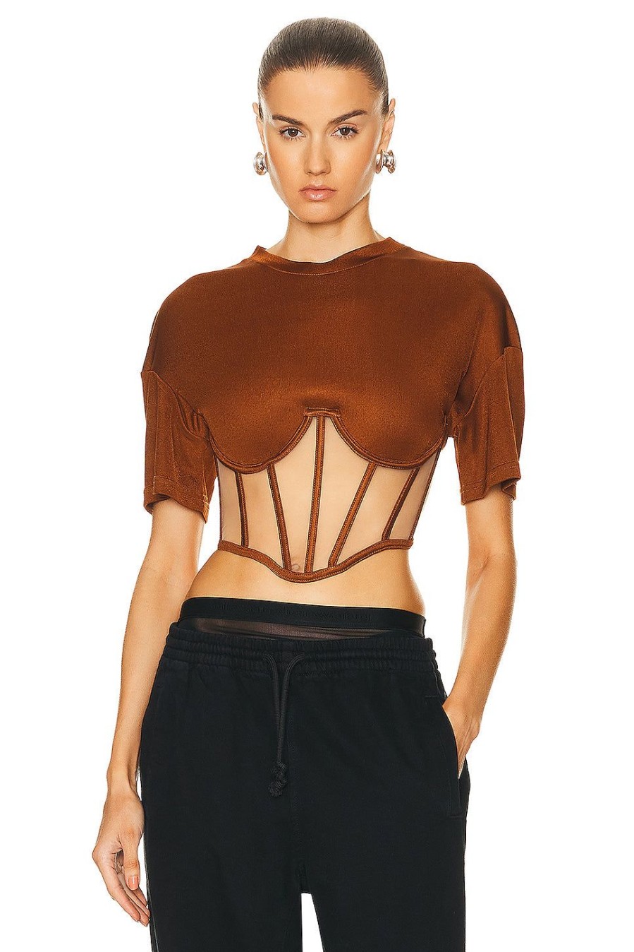 Women RTA Tops | Corset Top Cognac