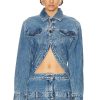 Women JACQUEMUS Jackets & Coats | La Veste De Nimes Caraco Jacket Light Blue & Tabac