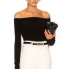 Women Norma Kamali Tops | Long Sleeve Off Shoulder Top Black