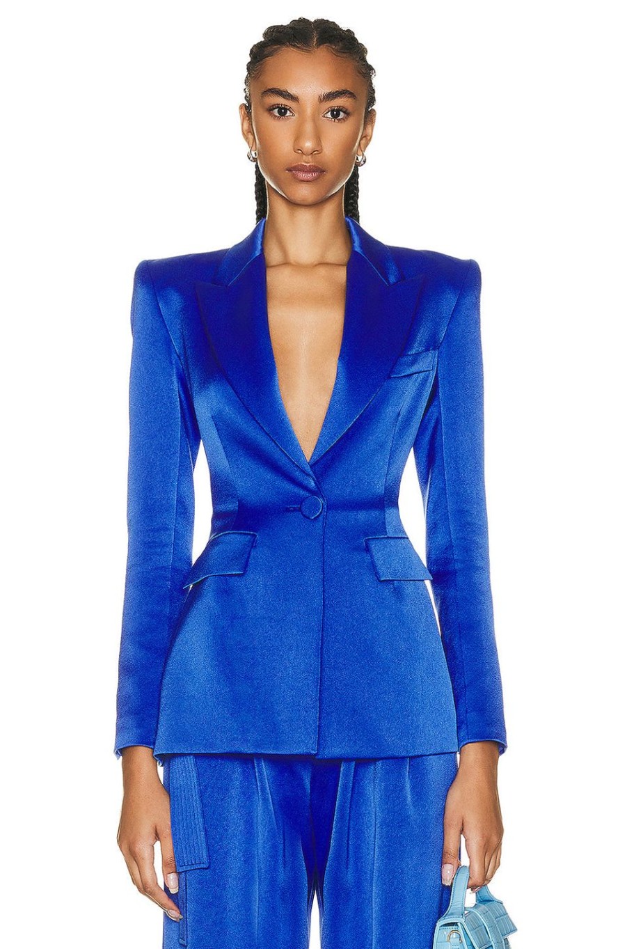 Women Alex Perry Jackets & Coats | Aro Fitted Blazer Bluebell