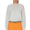 Women Toteme Sweaters & Knits | Crewneck Cotton Sweatshirt In Grey Melange