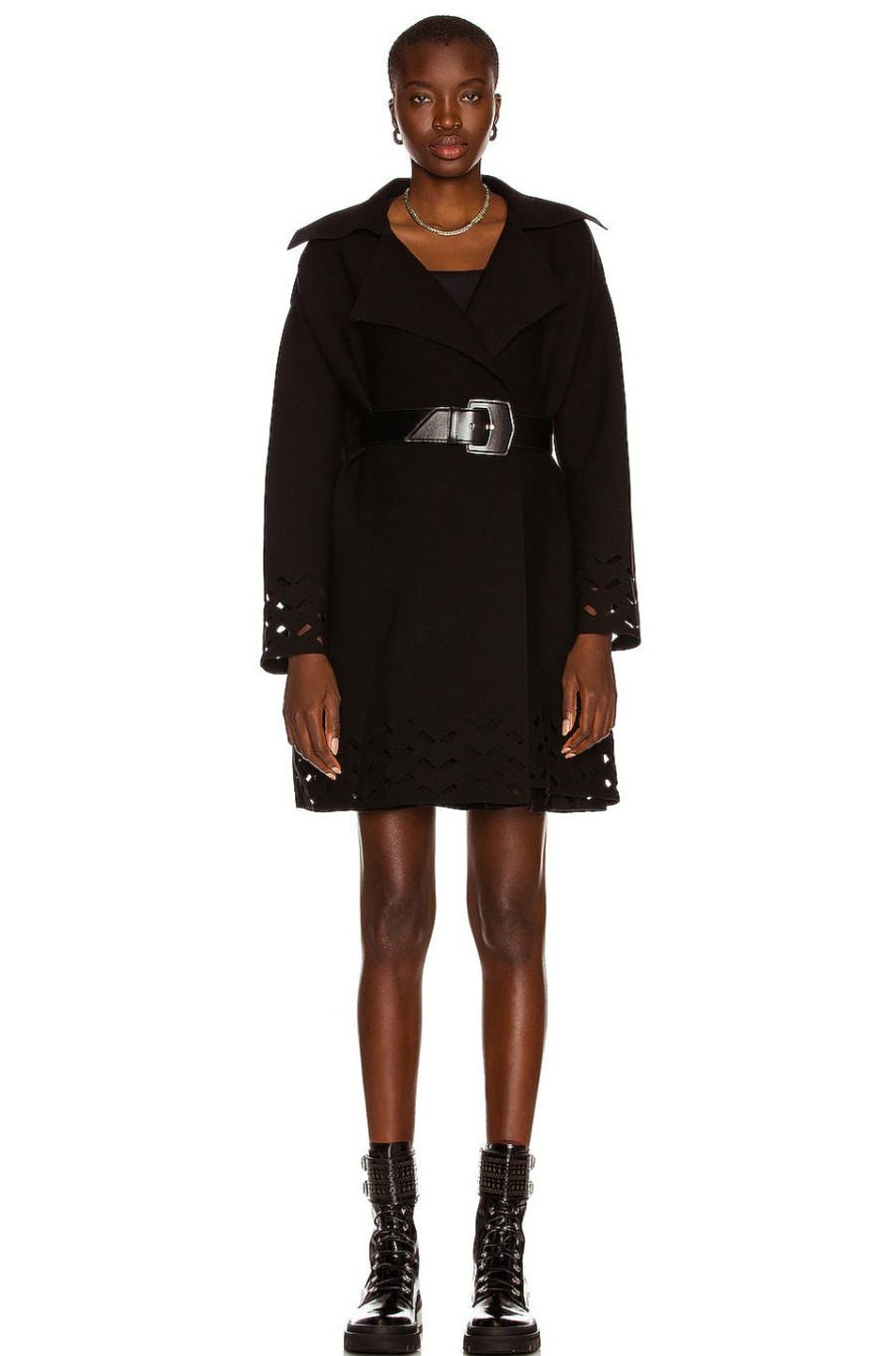 Women ALAÏA Jackets & Coats | Relaxed Tailored Coat Noir