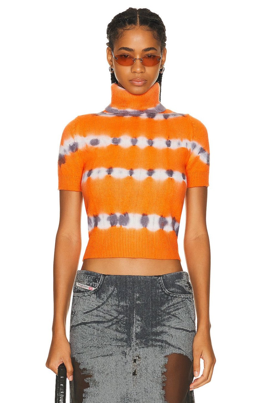 Women Diesel Sweaters & Knits | Turtleneck Sweater Orange