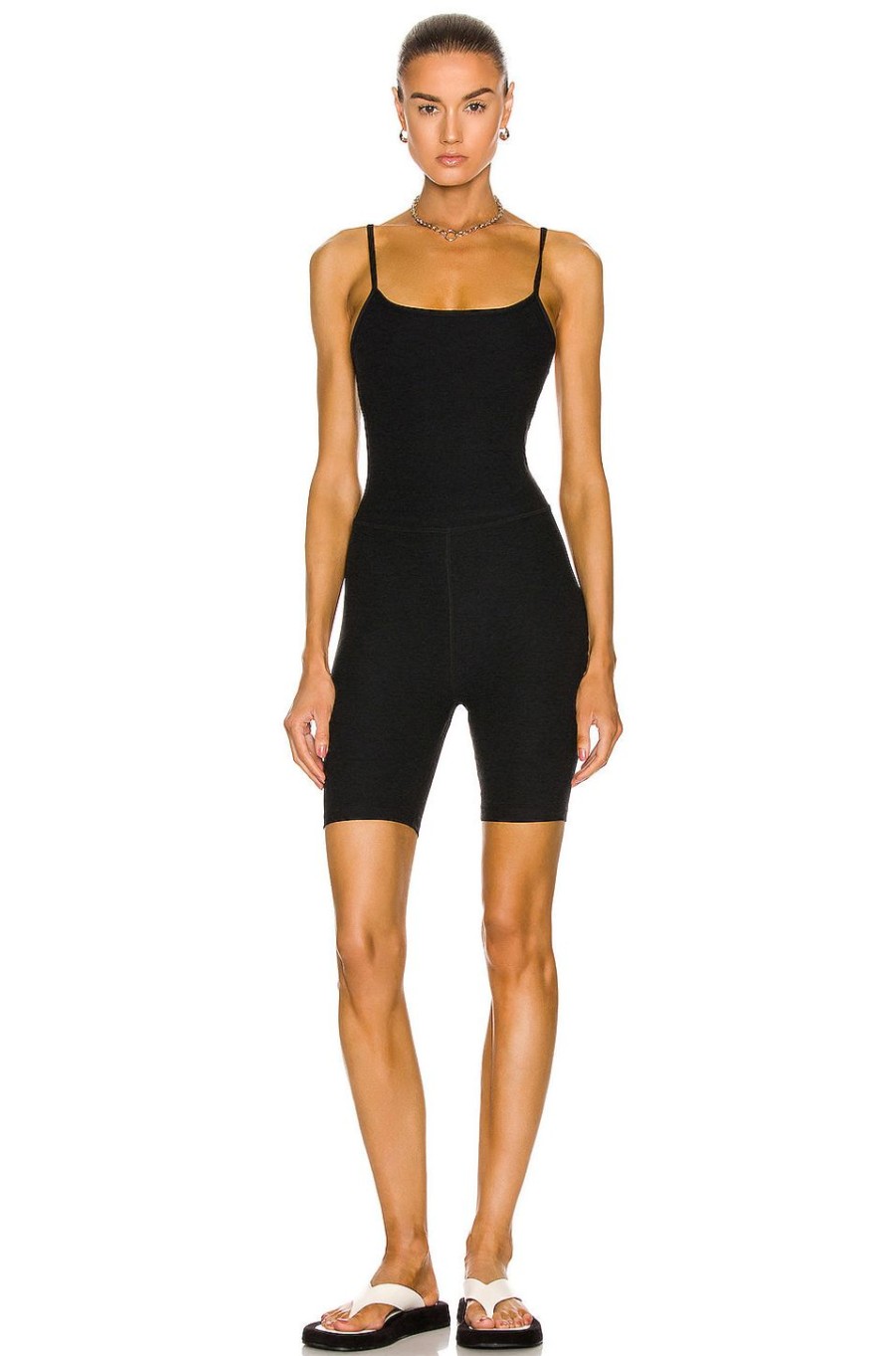 Women Beyond Yoga Activewear | Spacedye Get In Gear Biker Jumpsuit Darkest Night