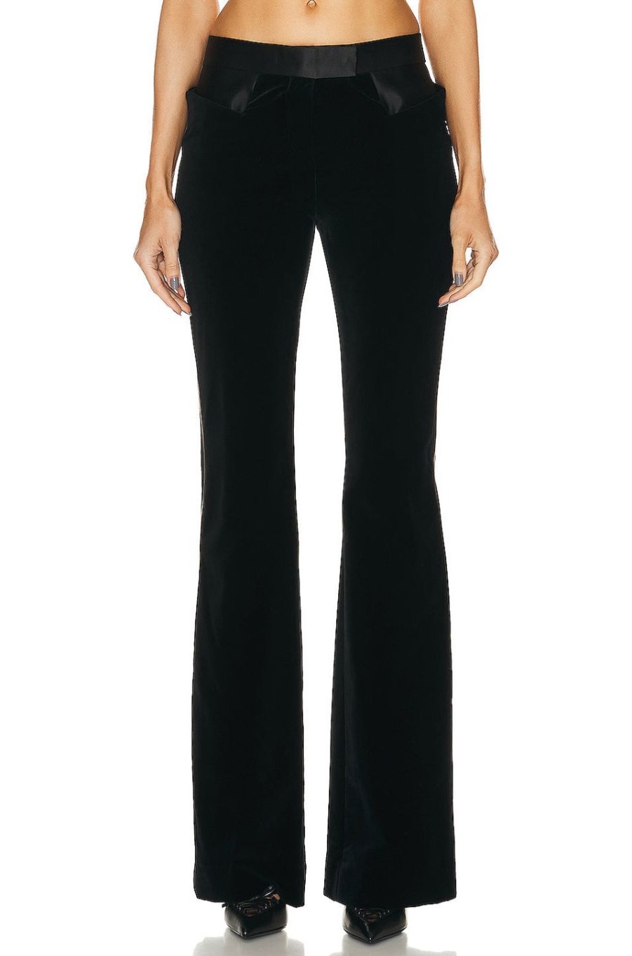 Women TOM FORD Pants | Velvet Tuxedo Flared Pant Black