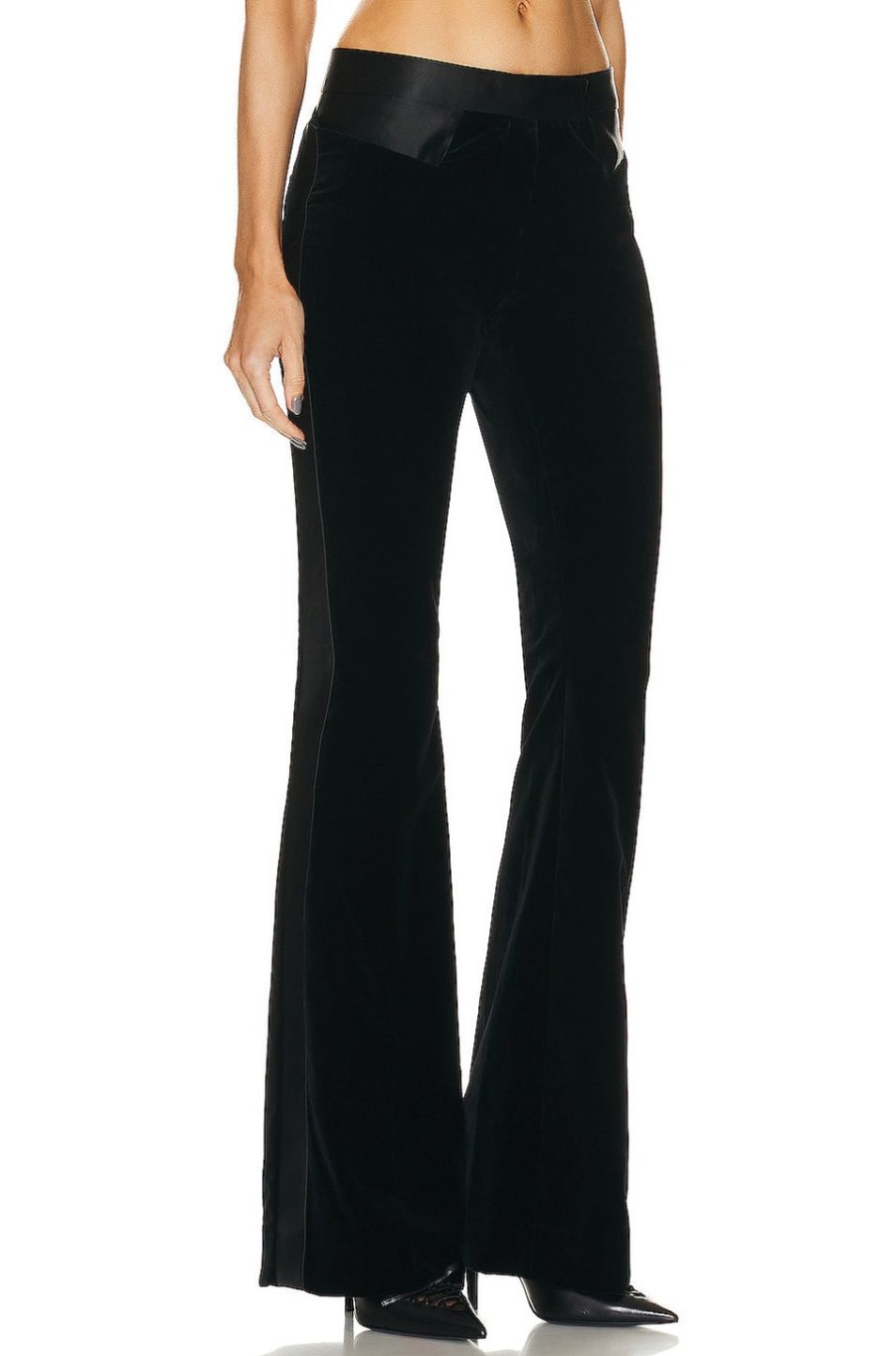 Women TOM FORD Pants | Velvet Tuxedo Flared Pant Black