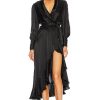 Women Zimmermann Dresses | Silk Wrap Midi Dress Black