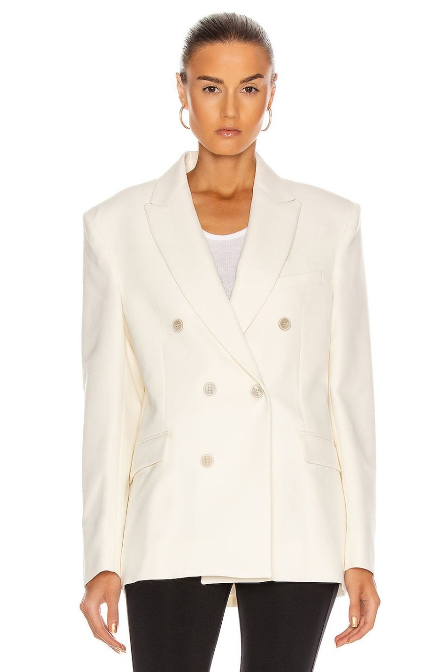 Women WARDROBE.NYC Jackets & Coats | Double Breasted Blazer Off White