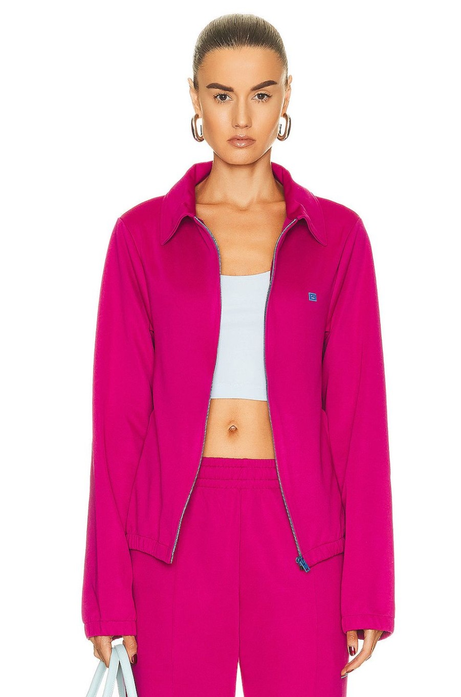 Women Acne Studios Jackets & Coats | Zip Up Jacket Fuchsia Pink