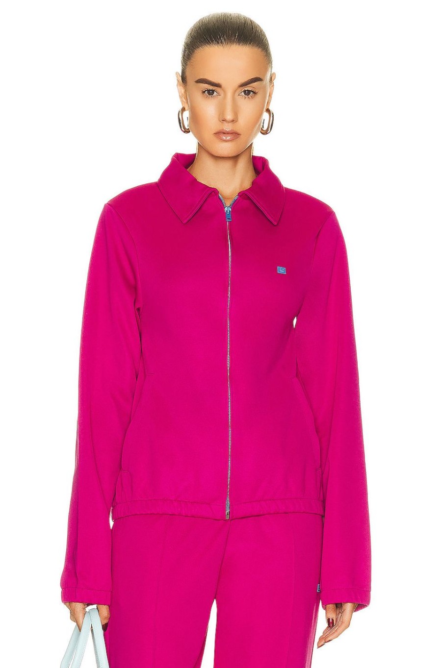 Women Acne Studios Jackets & Coats | Zip Up Jacket Fuchsia Pink