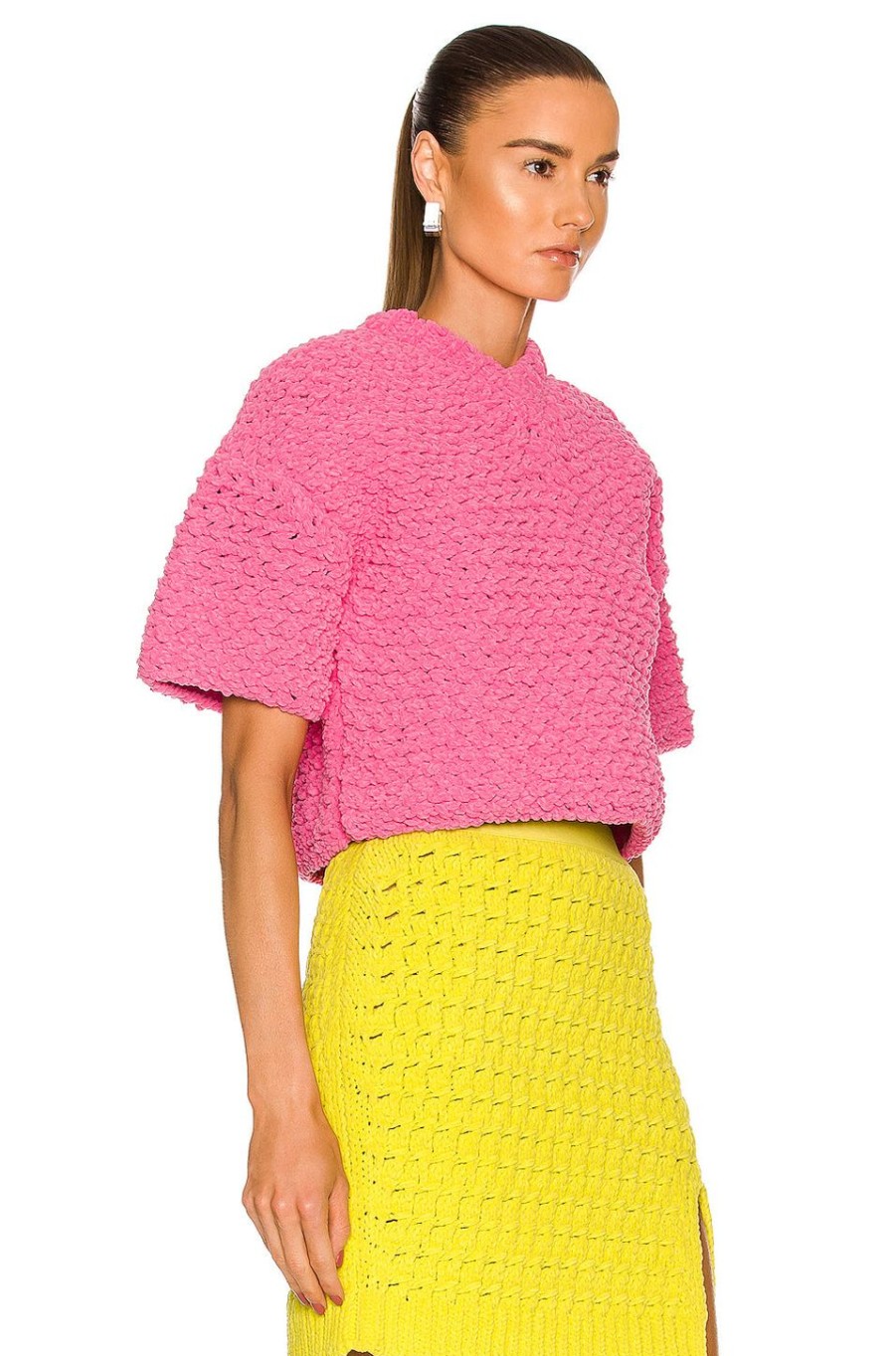 Women Bottega Veneta Sweaters & Knits | Heavy Weight Chenille Sweater Bubblegum