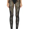 Women Dion Lee Pants | Seamless Cobra Lace Legging Black