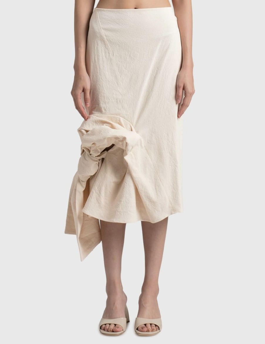 Women Jacquemus Skirts | La Jupe Cream Skirt White