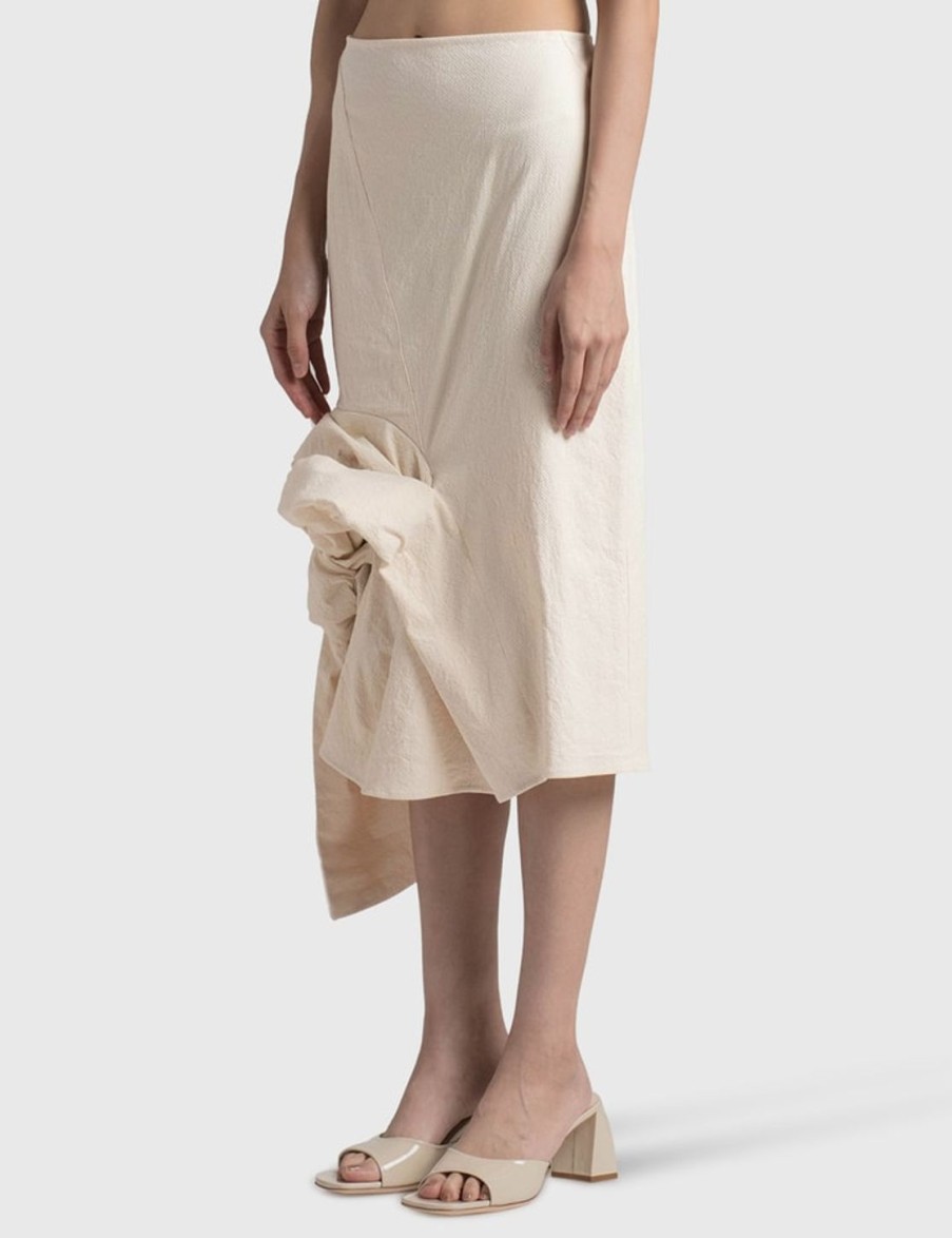 Women Jacquemus Skirts | La Jupe Cream Skirt White