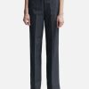 Women Ganni Pants | Stretch Striped Mid Waist Trousers Grey