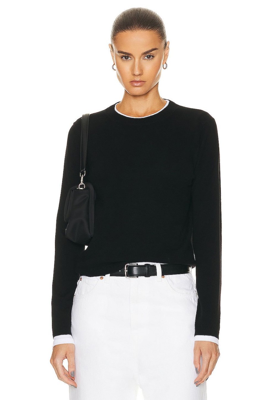 Women Guest In Residence Sweaters & Knits | Shrunken Crew Top Black