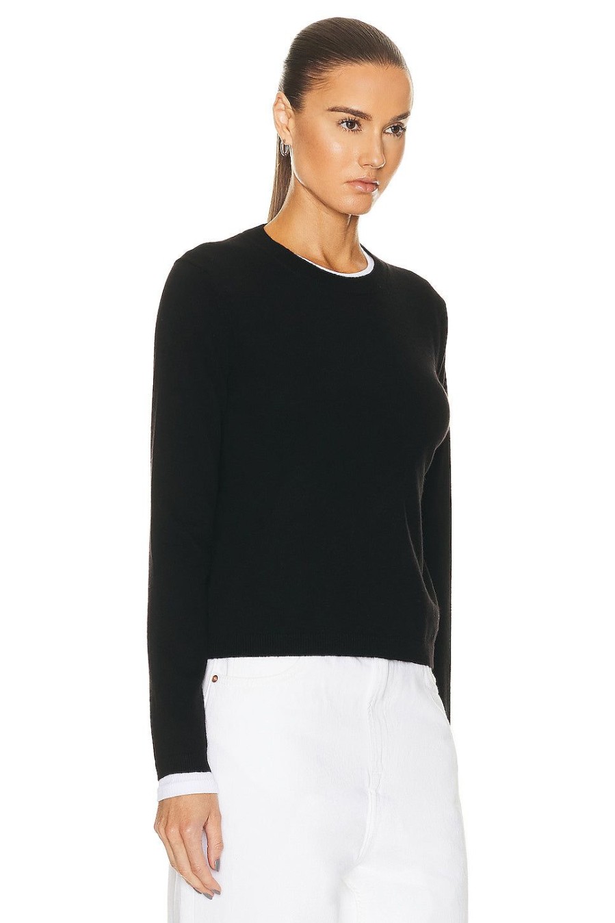 Women Guest In Residence Sweaters & Knits | Shrunken Crew Top Black