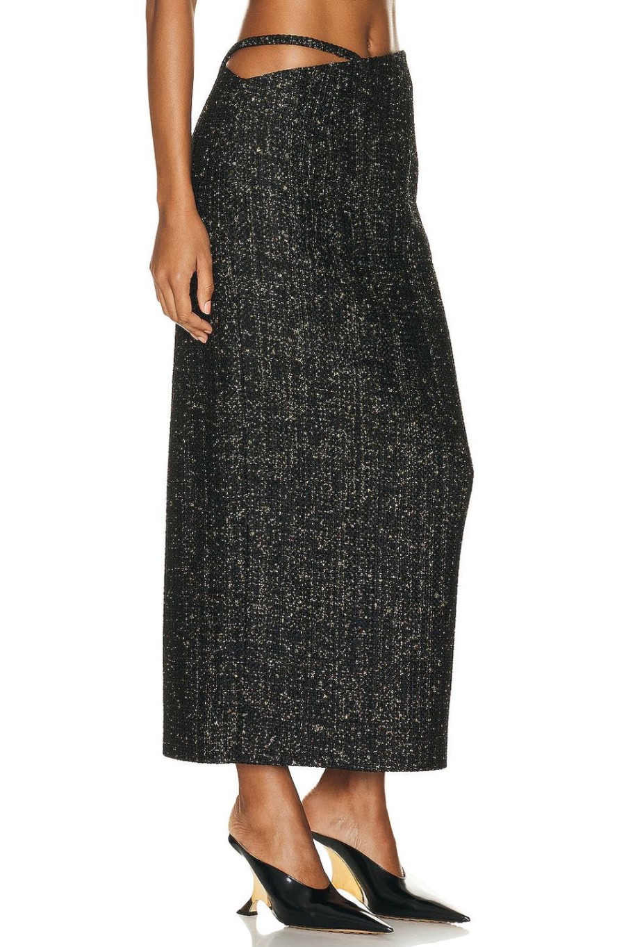 Women Zeynep Arcay Skirts | Midi Skirt Black & Gold