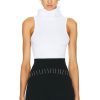 Women ALAÏA Tops | Sleeveless Hooded Top Blanc