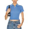 Women Guest In Residence Tops | Shrunken Polo Top Dawn Blue