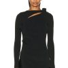 Women Coperni Tops | Asymmetrical Knit Top Black