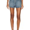 Women ALAÏA Shorts | High Rise Short Blue Vintage