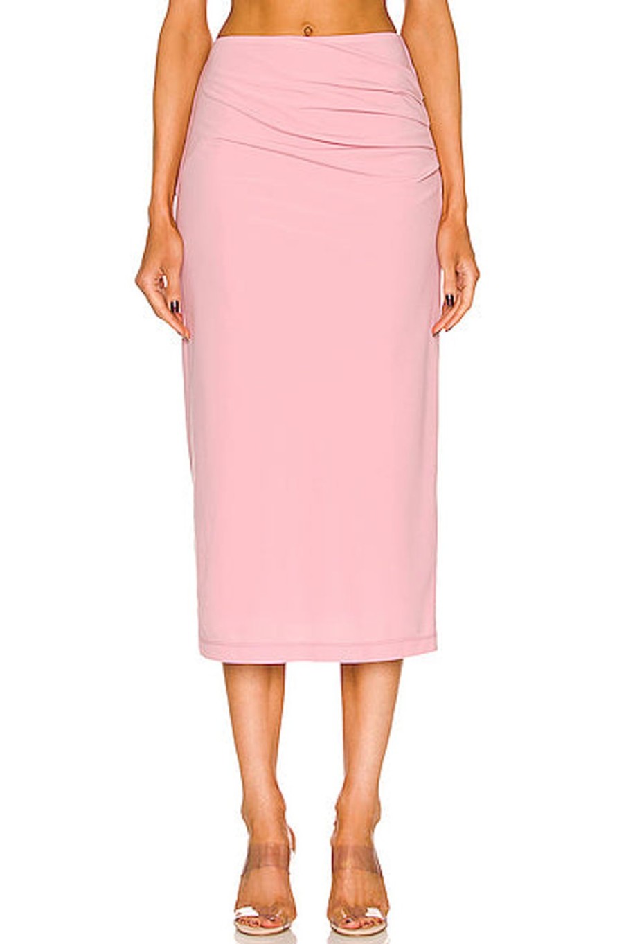 Women Helmut Lang Skirts | For Fwrd Twist Midi Skirt Dusty Pink