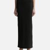 Women T By Alexander Wang Skirts | G-String Rib Knit Cotton Jersey Skirt Black