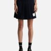 Women Thom Browne Skirts | Textured Cotton Tuck Cricket Stripe Pleated Skirt Blue