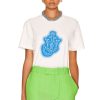 Women Moncler Genius Tops | 1 Moncler Jw Anderson Short Sleeve T-Shirt White & Blue