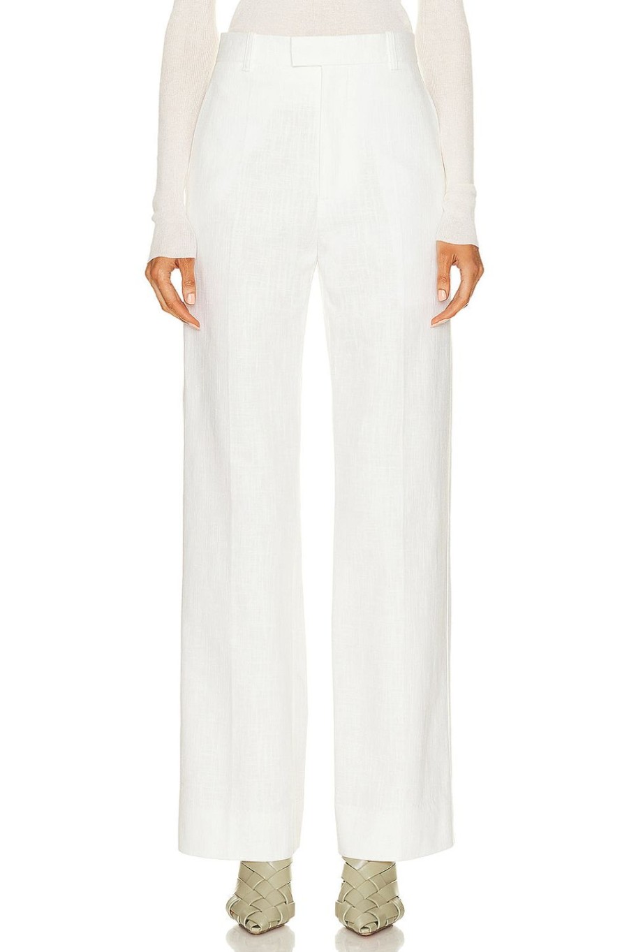 Women Bottega Veneta Pants | Wide Leg Pant Chalk