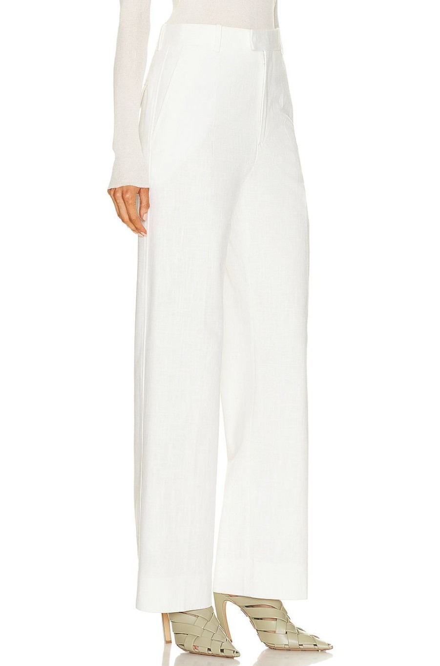 Women Bottega Veneta Pants | Wide Leg Pant Chalk