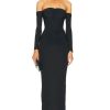 Women fleur du mal Dresses | Jersey Ruched Midi Dress Black