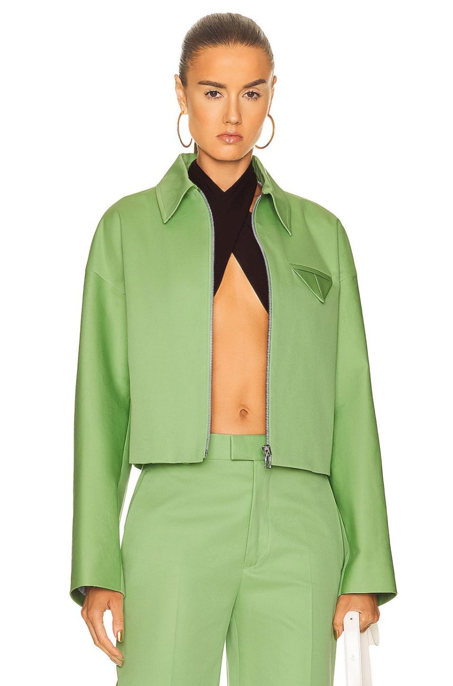 Women Bottega Veneta Jackets & Coats | V-Pocket Jacket Pistachio