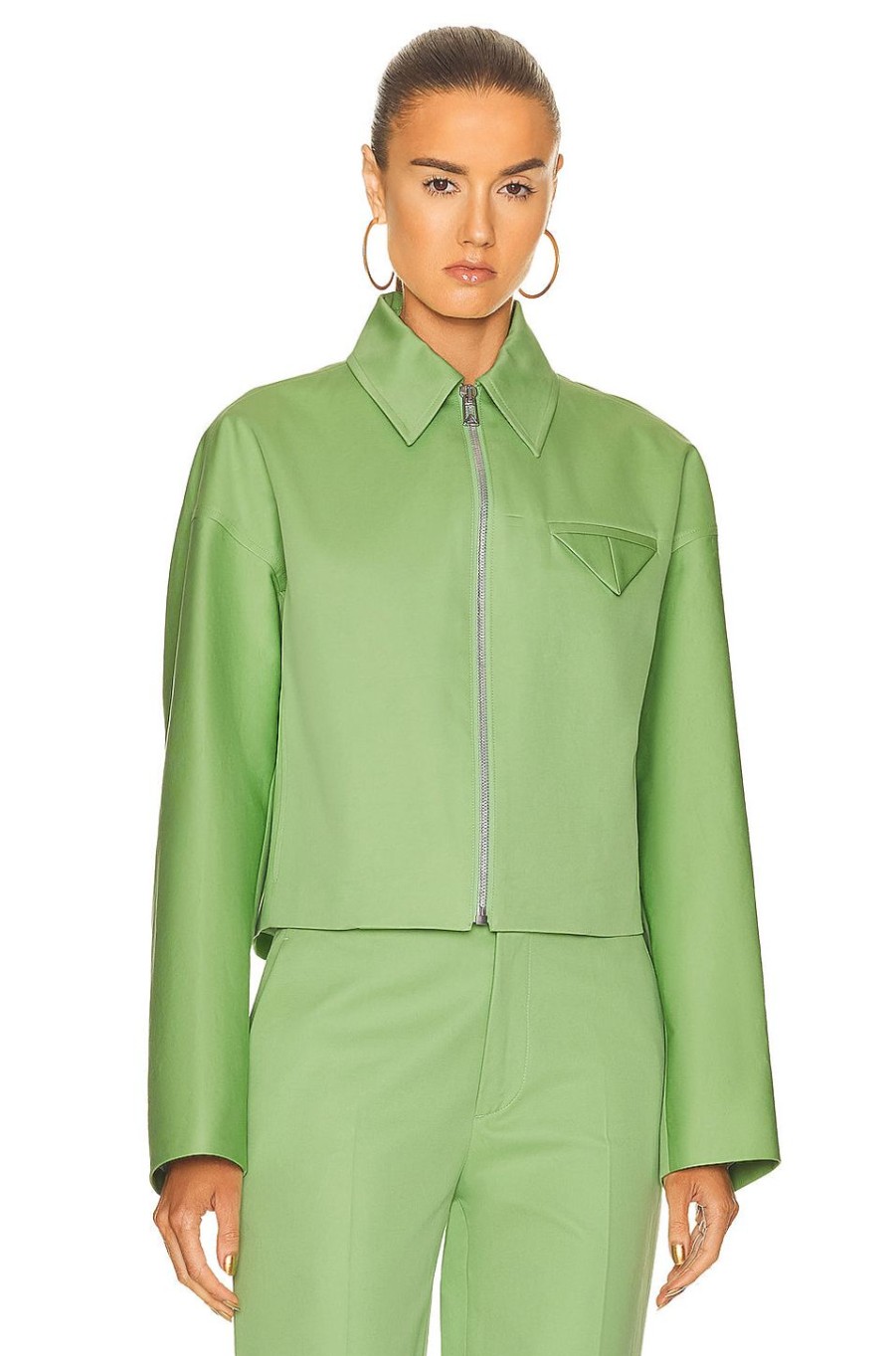 Women Bottega Veneta Jackets & Coats | V-Pocket Jacket Pistachio