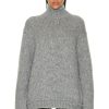 Women TOM FORD Sweaters & Knits | Relaxed Fit Turtleneck Top Grey Melange