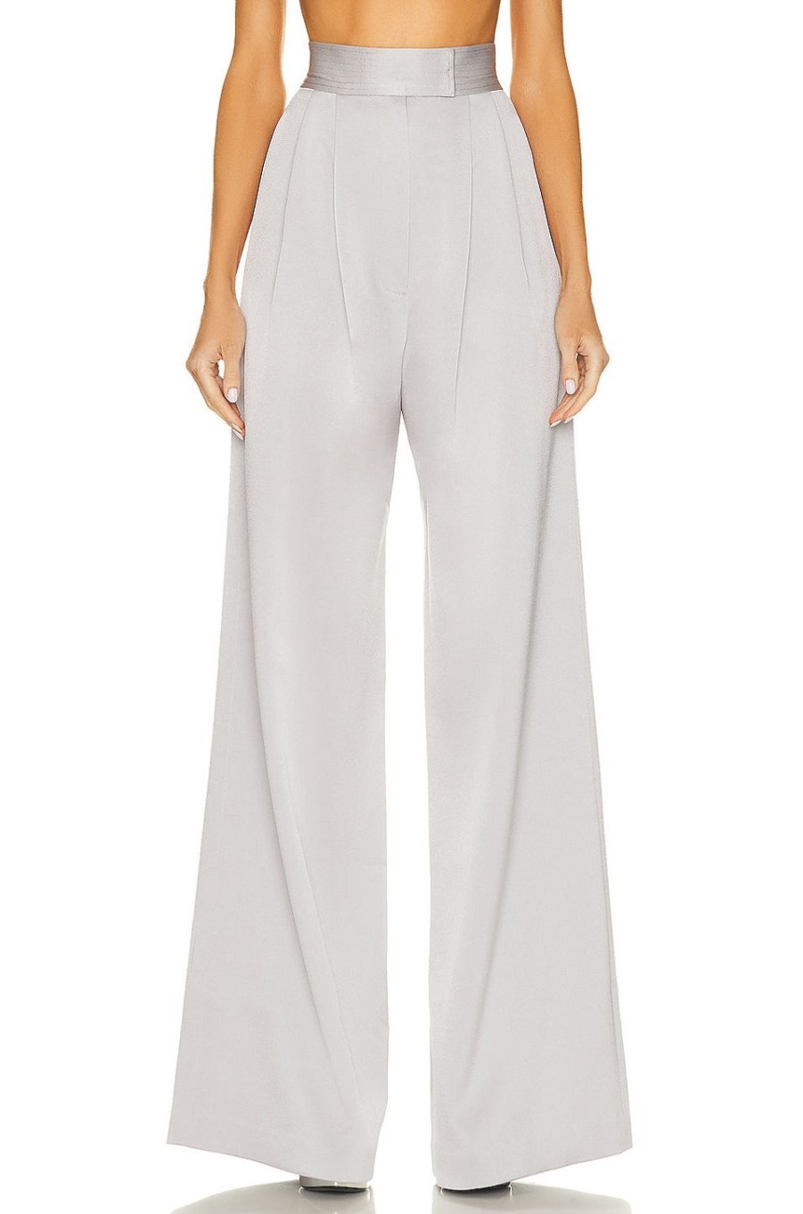 Women Alex Perry Pants | Cadence Pleat Pant Silver