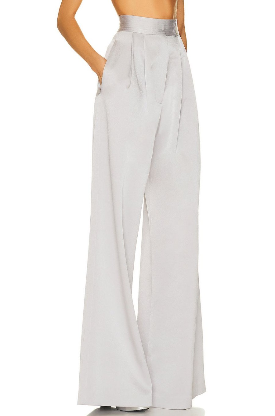 Women Alex Perry Pants | Cadence Pleat Pant Silver