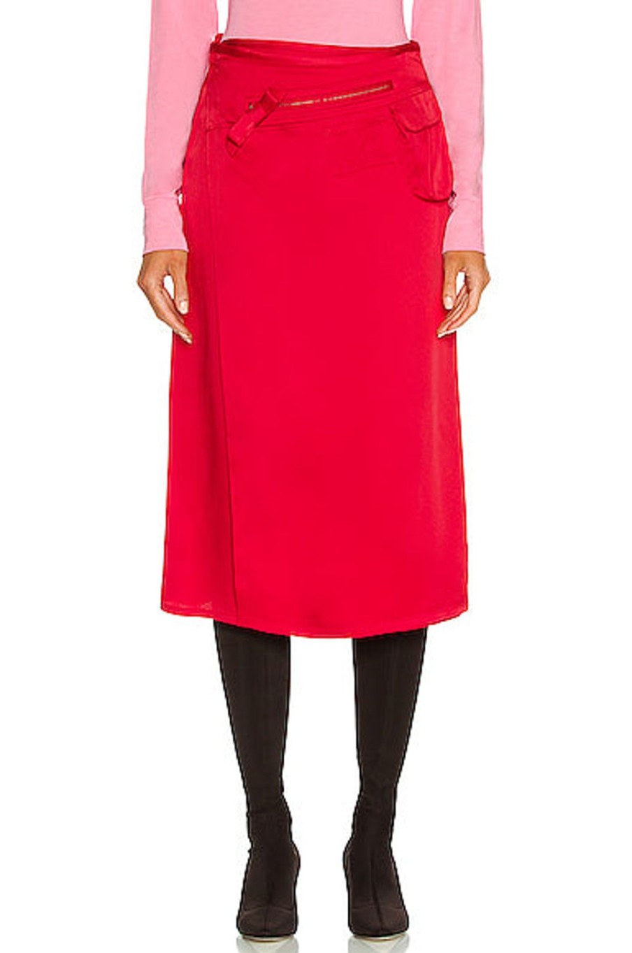 Women Raf Simons Skirts | Pocket Wrap Skirt Red