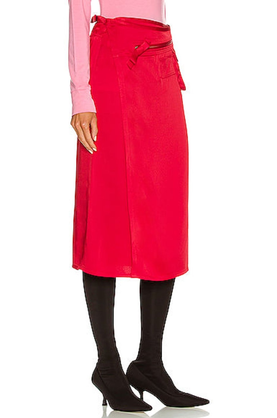 Women Raf Simons Skirts | Pocket Wrap Skirt Red