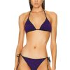 Women VERSACE Tops | Reversible Bikini Top Black & Orchid